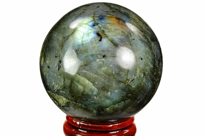 Flashy, Polished Labradorite Sphere - Great Color Play #105791